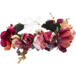 Floral Crown Girl Floral Headband Flower Headpiece Halo Wedding Party